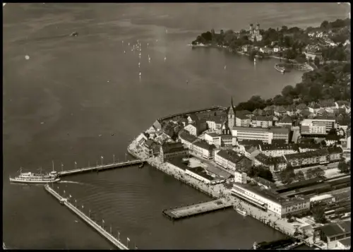 Ansichtskarte Friedrichshafen Luftbild aus großer Höhe 1958