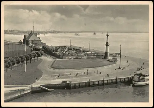 Ansichtskarte Wesermünde-Bremerhaven Strandhalle Tiergrotten u. Aquarium 1940