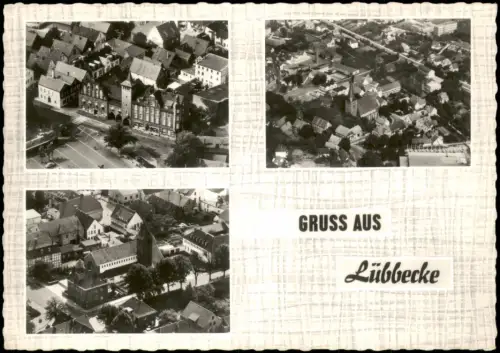 Ansichtskarte Lübbecke (Westfalen) 3 Bild Luftaufnahmen Luftbilder 1961