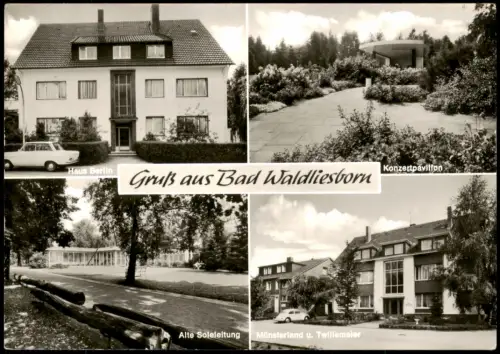Ansichtskarte Bad Waldliesborn 4 Bild Haus Berlin Konzertpavillon uvm 1977