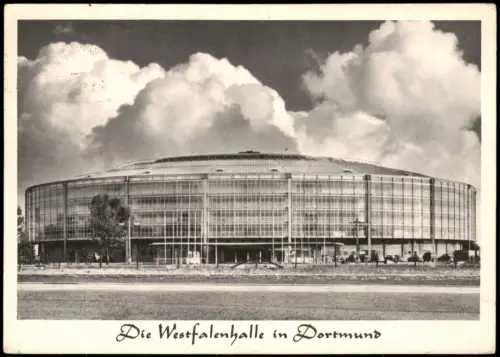 Ansichtskarte Dortmund Westfalenhalle Stimmunsbild Wolken 1958