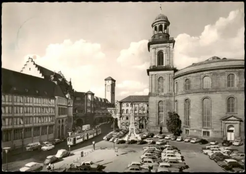 Ansichtskarte Frankfurt am Main Paulsplatz VW Bulli Straßenbahn 1967