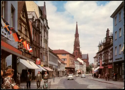Ansichtskarte Offenburg Hauptstraße belebt 1967