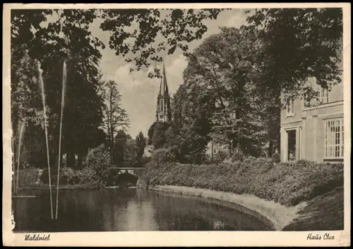 Ansichtskarte Waldniel-Schwalmtal Haus Klee - Kirche 1955