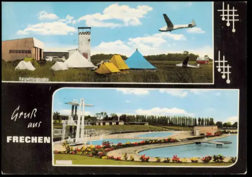 Ansichtskarte Frechen Gruss aus Frechen - Segelflugplatz und Freibad 1965