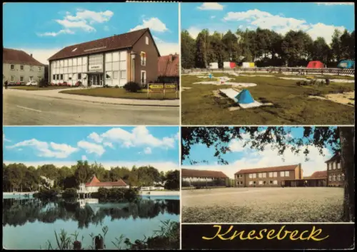 Knesebeck Wittingen Mehrbildkarte Campingplatz Badeanstalt Schule 1977