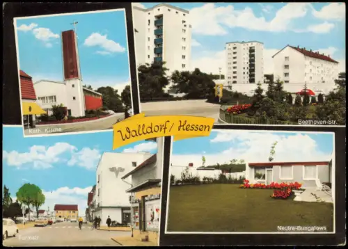 Walldorf (Hessen)-Mörfelden-Walldorf 4 Bild Kath. Kirche Beethoven-Straße 1977