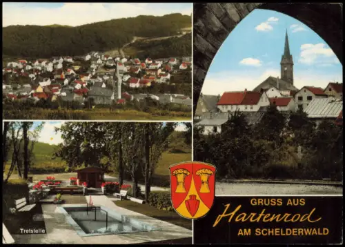 Hartenrod Endbach Gruss aus Hartenrod: Ortsansicht, Kirche und Tretstelle 1985