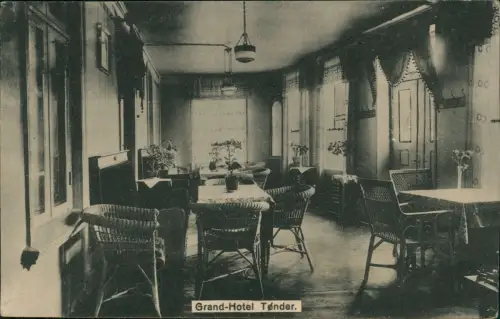 Postcard Tondern Tønder (Tynne / Tuner) Grand-Hotel - Gastraum 1922
