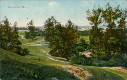 Postcard Nest (Pommern) Unieście Partie hinter den Dünen 1912
