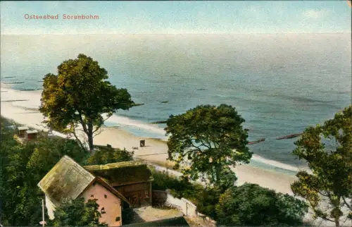 Postcard Sorenbohm Sarbinowo (Mielno) Gehöft am Strand 1911
