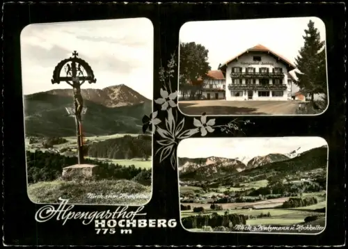Ansichtskarte Traunstein Alpengasthof Hochberg 3 Bild 1967