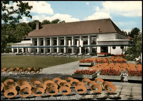 Ansichtskarte Bad Dürrheim Partie am Kurhaus rote Stühle 1975