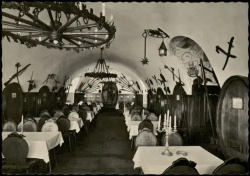 Bad Münster am Stein-Ebernburg Schwarze Katze Schloßkeller Schloß 1964