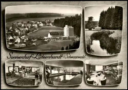 Ansichtskarte Lützenhardt Hotel Sonnenhof mit Innenansichten 1968