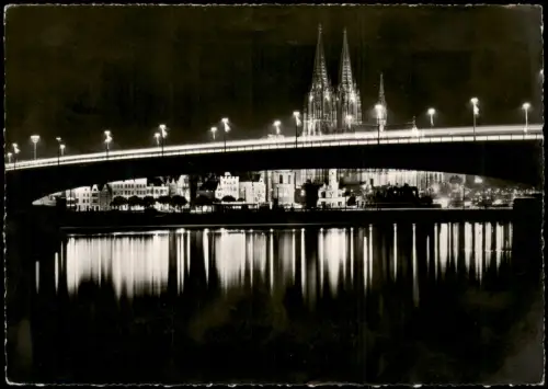 Ansichtskarte Köln bei Nacht - Festbeleuchtung 1967