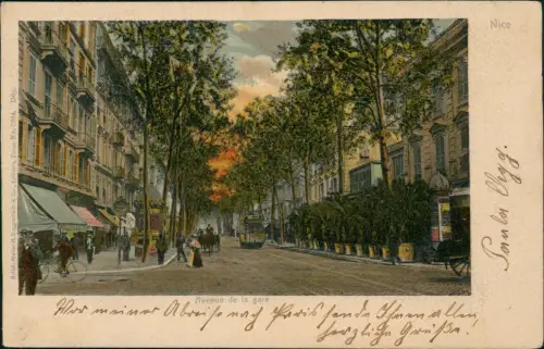 CPA Nizza Nice Avenue de la gare 1908