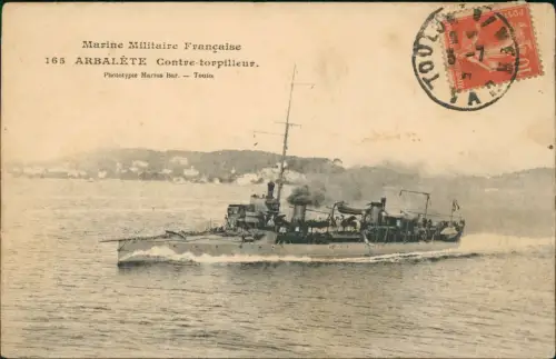 Ansichtskarte  Schiffe Schifffahrt Kriegsschiffe Marine France Arbalete 1911