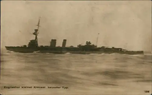 Englischer Kreuzer Schiffe Schifffahrt Kriegsschiffe Marine Fotokarte 1916