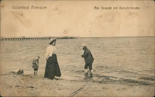 Arendsee Mecklenburg-Vorpommern Kühlungsborn Am Strande mit Dampferbrücke 1912
