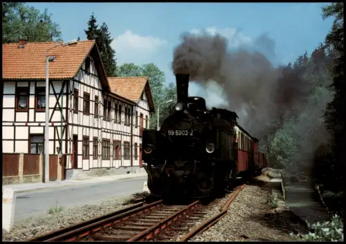Alexisbad-Harzgerode Dampflok 99 5903-2 der Harzer Schmalspurbahnen HSB 1986