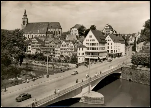 Ansichtskarte Tübingen Stadtpartie Brücke Cafe 1968