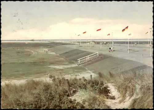Ansichtskarte St. Peter-Ording Seebrücke zur Sandbank 1961