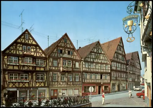 Ansichtskarte Bad Wimpfen Fachwerkhäuser am Adlerbrunnen 1981