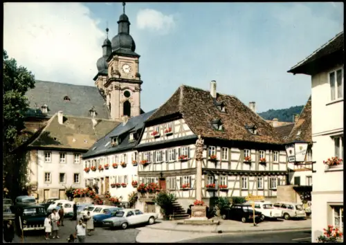 Ansichtskarte Amorbach Marktblatz Autos 1977