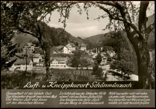 Ansichtskarte Schönmünzach-Baiersbronn Stadtblick Ortsbeschreibung 1968