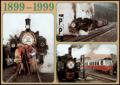 100 Jahre Brockenbahn: Harzer Schmalspurbahnen Jubiläumskarte 1999
