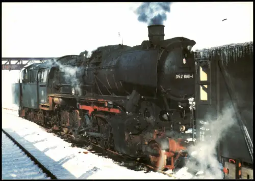 Crailsheim Güterzug-Lokomotive 052 890-1 als Heizlok im Bw-Crailsheim 1976