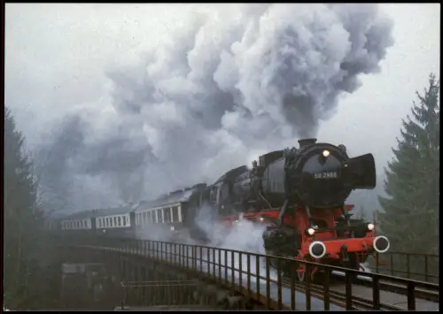 Titisee-Neustadt Dampflokomotive 50 2988 Viadukt, Museumsbahn Wutachtal 1987