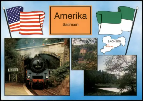 Amerika Penig Mulde Ansichten aus Amerika (Sachsen) mit Dampflok 58 3047 1998