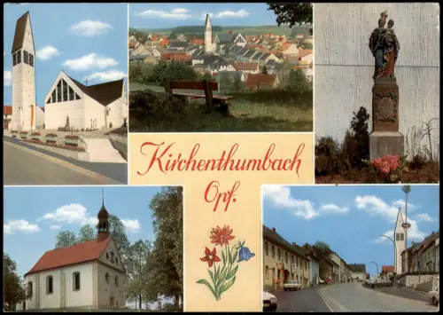 Ansichtskarte Kirchenthumbach Kirche Denkmal Stadt Mehrbild 1978