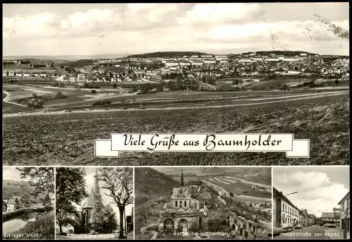 Ansichtskarte Baumholder Totale Kieche Luftbild MB 1965