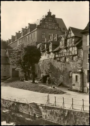 Ansichtskarte Hann. Münden Welfenschloß mit alten Häusern 1968