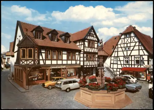 Ansichtskarte Michelstadt Marktplatz Autos Dresdner Bank 1979