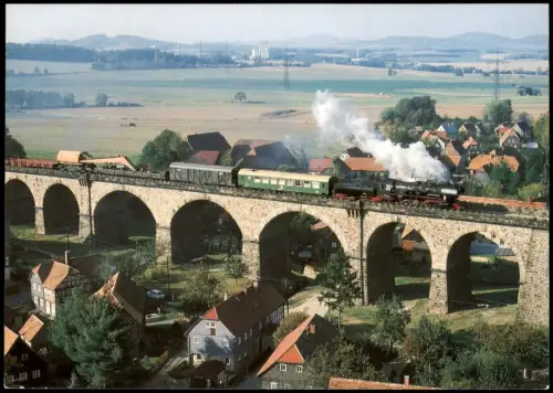 Obercunnersdorf Kottmar Güterzugdampflokomotive 52 8148   Viadukt 1992