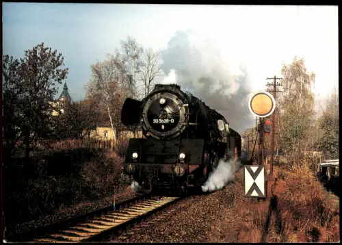 Einsiedel-Chemnitz Güterzugdampflokomotive 50 3628 in Einsiedel 1983