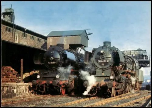 Chemnitz Dampflokomotiven 50 2407 Bahnbetriebswerk Chemnitz-Hilbersdorf 1982