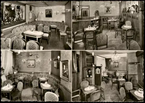 Ansichtskarte Bad Pyrmont 4 Bild Konditorei u. Cafestübchen Innen 1970