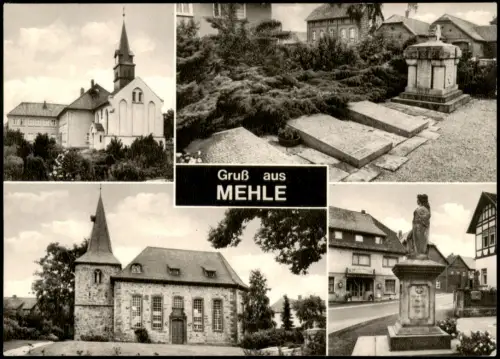 Ansichtskarte Mehle Elze 4 Bild Kirche Gräber Denkmal 1968
