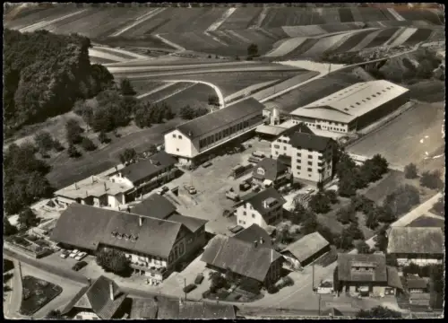 Finsterhennen Kanton Bern Luftbild Gasthof zum Kreuz, Fabrikanlagen 1963