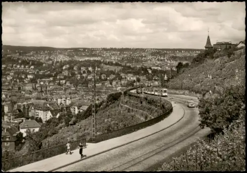 Ansichtskarte Stuttgart Neue Weinsteige Straßenbahn Fotokarte 1969