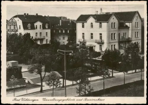 Ansichtskarte Bad Wildungen Verwaltungsgebäude und Pensionshaus 1961