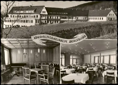 Ansichtskarte Bad Berleburg Kriegsblindenkurheim mit Innenansichten 1959