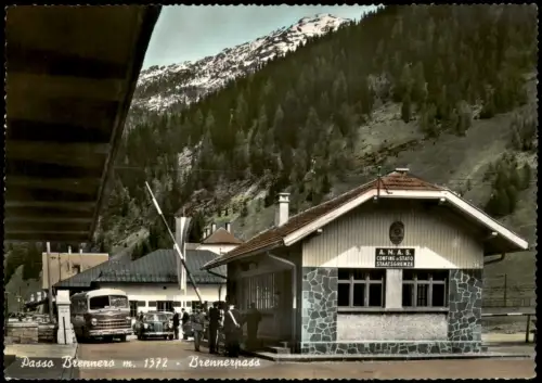 Cartolina Sterzing Vipiteno Passo Brennero Bus Italien Staatsgrenze 1965
