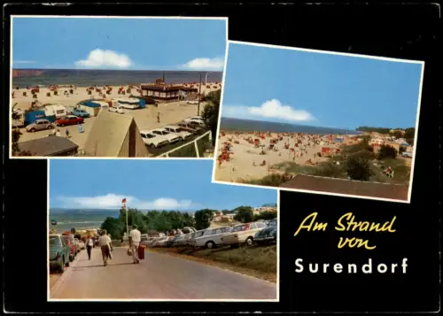 Schwedeneck 3 Bild Eckernförder Bucht Strand parkende Autos 1978