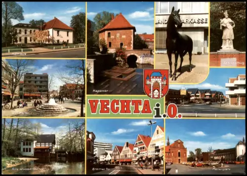 Ansichtskarte Vechta Rathaus Marienplatz Alter Markt MB 1988